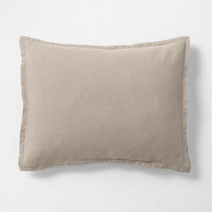 Natural European Flax ™-Certified Linen Clay Taupe Standard Bed Pillow Sham.