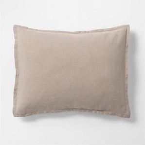 Natural European Flax ™-Certified Linen Clay Taupe Standard Bed Pillow Sham.