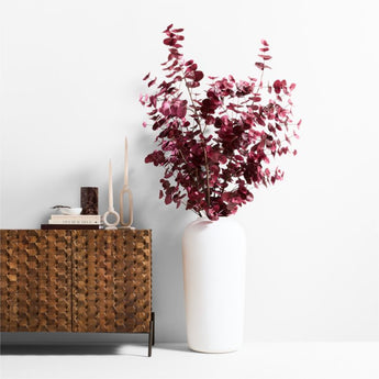 Faux Large Dark Red Eucalyptus Branch 72".