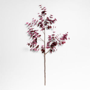Faux Large Dark Red Eucalyptus Branch 72".