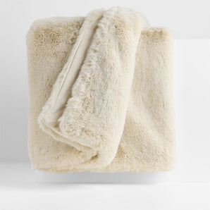 Faux Fur Throw Travertine.