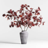 Faux Red Japanese Maple Stem 60".