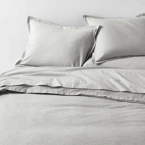 Cozysoft Organic Flannel Grey King Pillowcases, Set of 2.