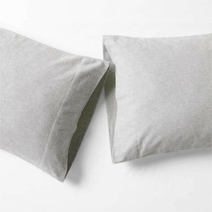 Cozysoft Organic Flannel Grey King Pillowcases, Set of 2.