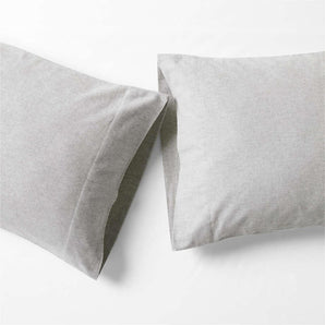 Cozysoft Organic Flannel Grey King Pillowcases, Set of 2.