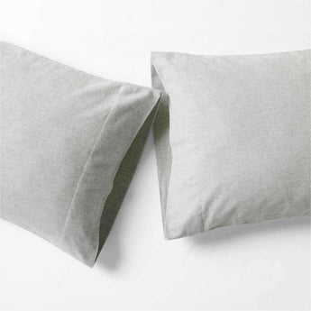 Cozysoft Organic Flannel Grey King Pillowcases, Set of 2.