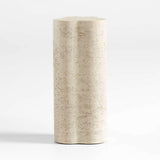 Fleur Tall Faux Travertine Resin Drink Table.