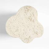 Fleur Tall Faux Travertine Resin Drink Table.