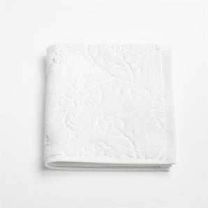 Floral Jaquard Organic Cotton Washcloth