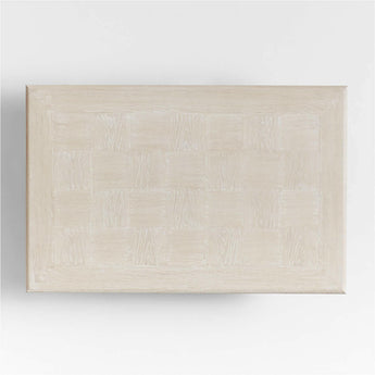 Garde Whitewashed Oak Wood 55.5" Rectangular Coffee Table with Shelf.