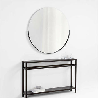Gerald Large Round Black Wall Mirror.