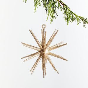 Adorno navideño de estrella 3D con purpurina