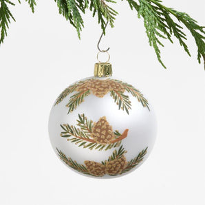 Glitter Sprig & Pinecone Ball.