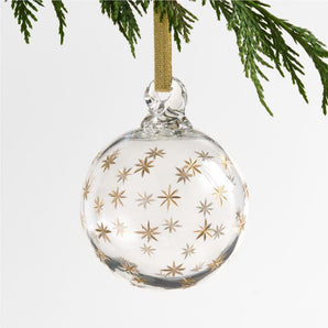 Etched Star Ball Christmas Tree Ornament