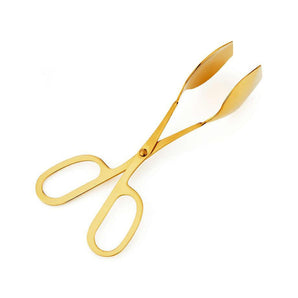 Pinzas para servir mini con mango de tijera doradas