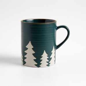 Taza de cerámica de 355 ml con árboles