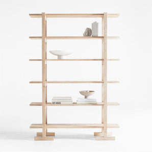 Haldeman Pine Wood Open Bookcase by Leanne Ford.