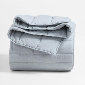 Organic Cotton Heathered Mist Grid King Comforter