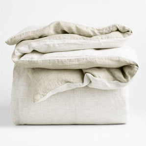 New Natural Hemp Garden Green Grid Full/Queen Duvet Cover.