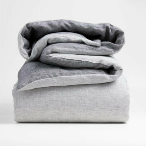 New Natural Hemp Ink Black Grid Full/Queen Duvet Cover.