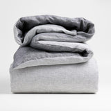New Natural Hemp Ink Black Grid King Duvet Cover.