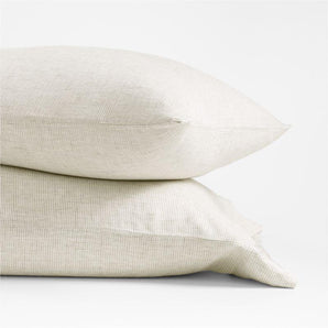 Nuevas fundas de almohada Natural Grid King, juego de 2