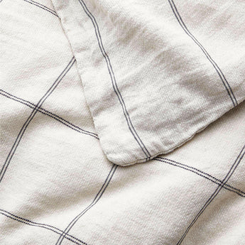 Natural Hemp Arcadia Tan and Midnight Navy Reversible Duvet Cover.