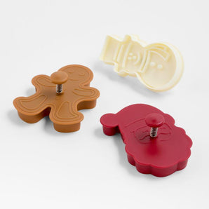 Cortadores de galletas navideños con relieve, juego de 3