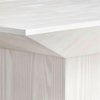 Icon Whitewashed Pine Wood 60" Rectangular Coffee Table.