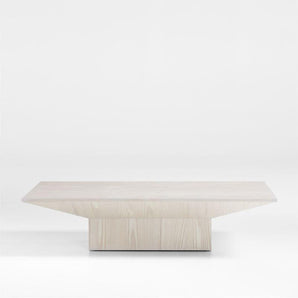 Icon Whitewashed Pine Wood 60" Rectangular Coffee Table.