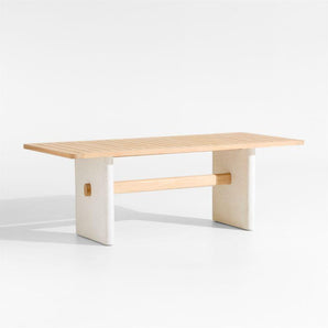 Mesa de comedor exterior de madera de teca y resina Ipanema