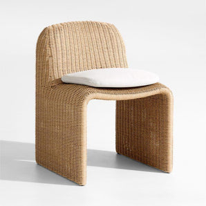 Silla de comedor de exterior de mimbre Ipanema con cojín