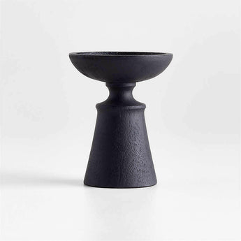 Izumo Ebonized Wood Pillar Holder 4".