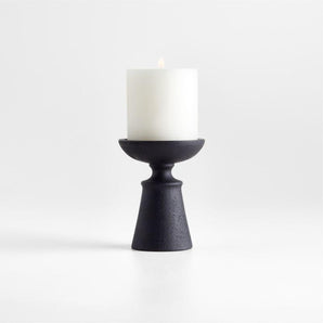 Izumo Ebonized Wood Pillar Holder 4".