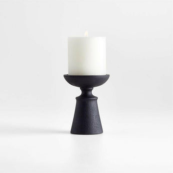 Izumo Ebonized Wood Pillar Holder 4".