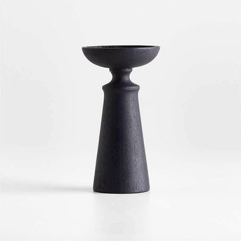Izumo Ebonized Wood Pillar Holder 6".