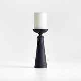 Izumo Ebonized Wood Pillar Holder 9".