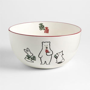 Bol de mezcla grande de cerámica Arctic Friends de Joan Anderson