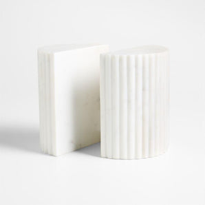 Jolie Marble Bookends, Set of 2