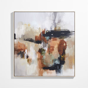 "Bloom" Framed Brown & Black Abstract Wall Art Print by Kichael Bonofiglio