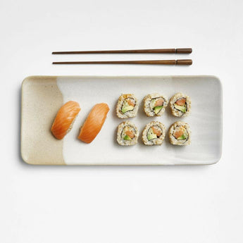 Kaito 14" Rectangle Stoneware Sushi Platter.