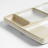 Kaito Rectangle Stoneware Bento Plate.