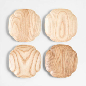 Kanso Natural Ash Wooden Coasters, Set of 4.
