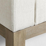 Keane 70" Weathered Natural Wood Upholstered Bench.