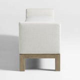 Keane 70" Weathered Natural Wood Upholstered Bench.
