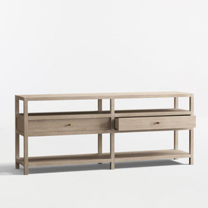 Keane Weathered Natural Wood Storage 72" Console Table