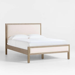 Keane Weathered Natural Wood Upholstered Bed