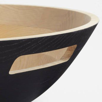 Kingston Ash & Ebonized Round Serving Bowl with Handles.