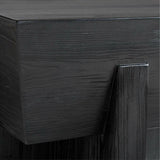Kota Square Textured Black Pine Side Table.