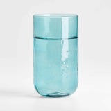 Kuruwa Teal Hammered Glass Tumbler by Eric Adjepong.